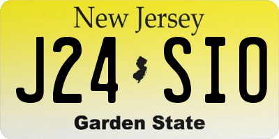 NJ license plate J24SIO