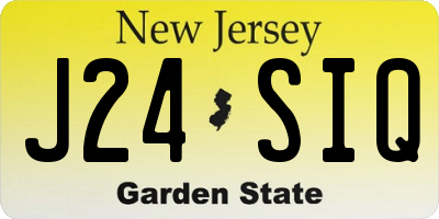 NJ license plate J24SIQ