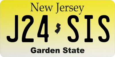 NJ license plate J24SIS