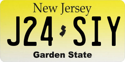 NJ license plate J24SIY