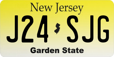 NJ license plate J24SJG