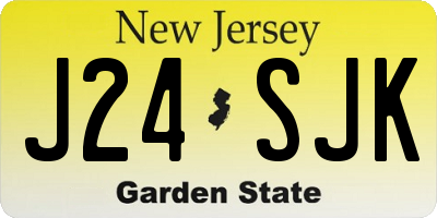 NJ license plate J24SJK