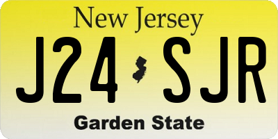 NJ license plate J24SJR