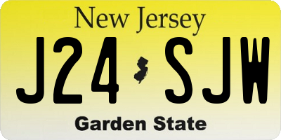NJ license plate J24SJW