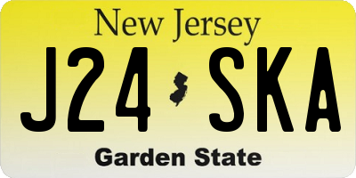 NJ license plate J24SKA