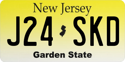 NJ license plate J24SKD