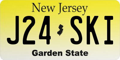 NJ license plate J24SKI