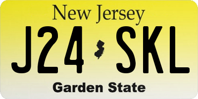 NJ license plate J24SKL