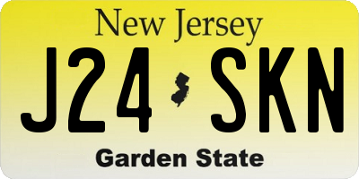 NJ license plate J24SKN