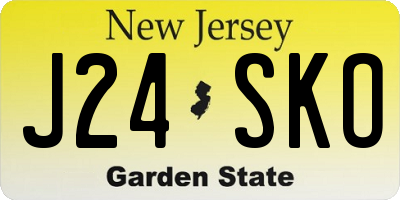 NJ license plate J24SKO