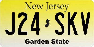 NJ license plate J24SKV
