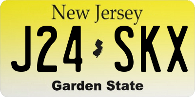 NJ license plate J24SKX