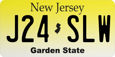 NJ license plate J24SLW