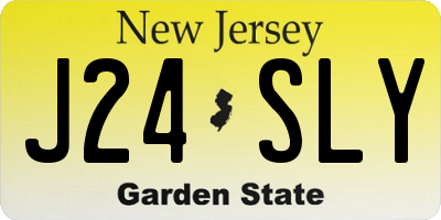 NJ license plate J24SLY