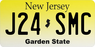 NJ license plate J24SMC