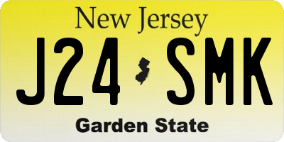 NJ license plate J24SMK