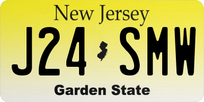 NJ license plate J24SMW