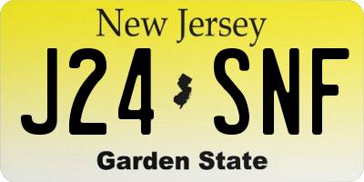 NJ license plate J24SNF