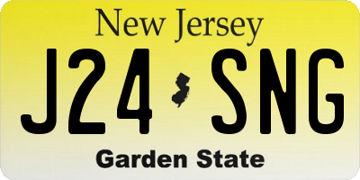 NJ license plate J24SNG