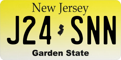 NJ license plate J24SNN