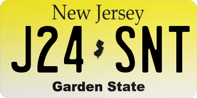 NJ license plate J24SNT