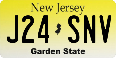 NJ license plate J24SNV