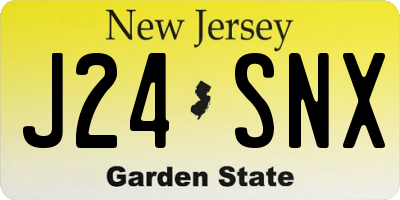 NJ license plate J24SNX