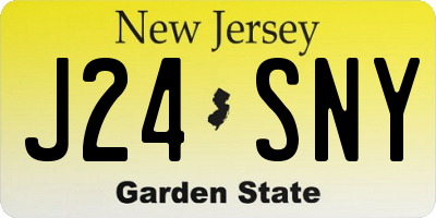 NJ license plate J24SNY