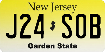 NJ license plate J24SOB