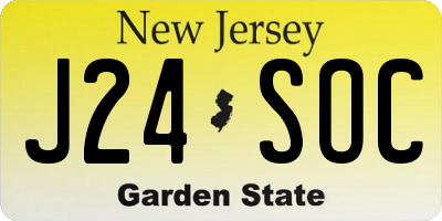 NJ license plate J24SOC