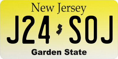 NJ license plate J24SOJ