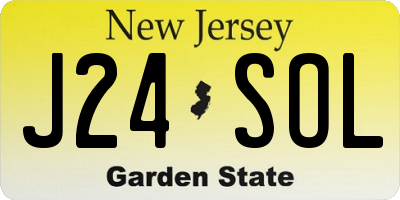 NJ license plate J24SOL