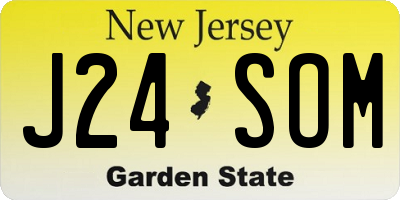 NJ license plate J24SOM