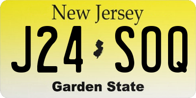 NJ license plate J24SOQ