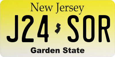 NJ license plate J24SOR