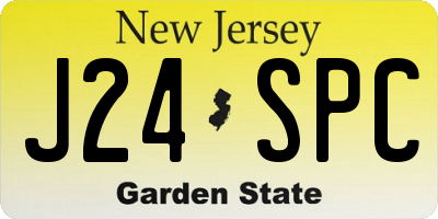 NJ license plate J24SPC