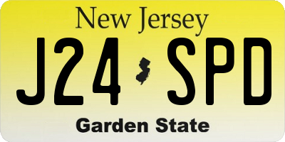NJ license plate J24SPD