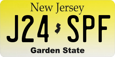 NJ license plate J24SPF