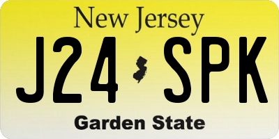 NJ license plate J24SPK