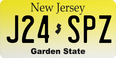 NJ license plate J24SPZ