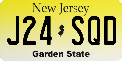 NJ license plate J24SQD