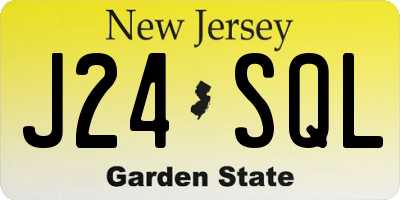 NJ license plate J24SQL