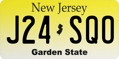 NJ license plate J24SQO