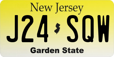 NJ license plate J24SQW