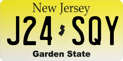 NJ license plate J24SQY