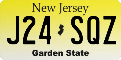 NJ license plate J24SQZ