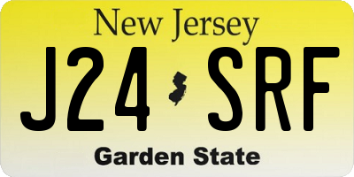 NJ license plate J24SRF