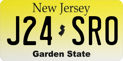NJ license plate J24SRO