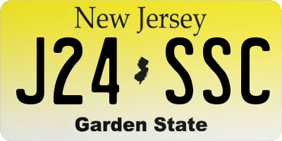 NJ license plate J24SSC