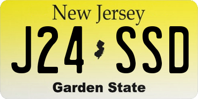 NJ license plate J24SSD